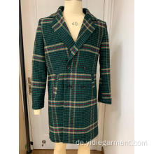 Long Green Green Houndstooth Coat von Männern